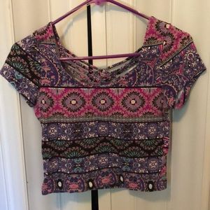 PURPLE AND PINK CROP TOP
